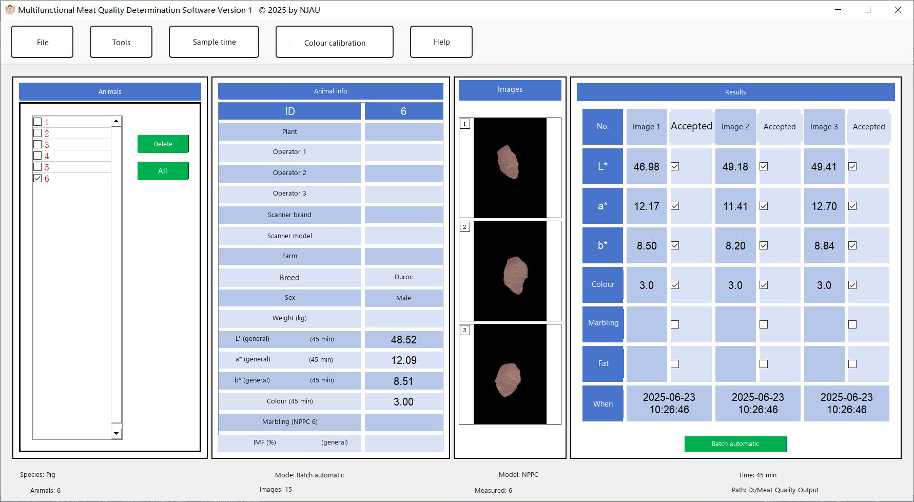Automatic batch result