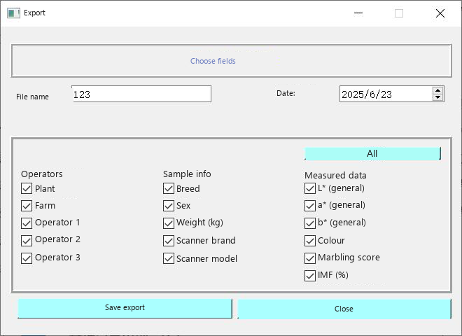 Export window