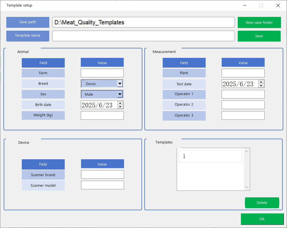Information template